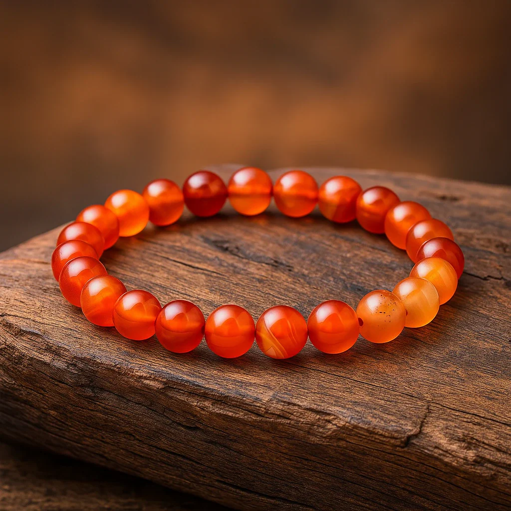 Vòng tay phong thủy cho người mệnh Hỏa: Hồng ngọc tủy (Carnelian)