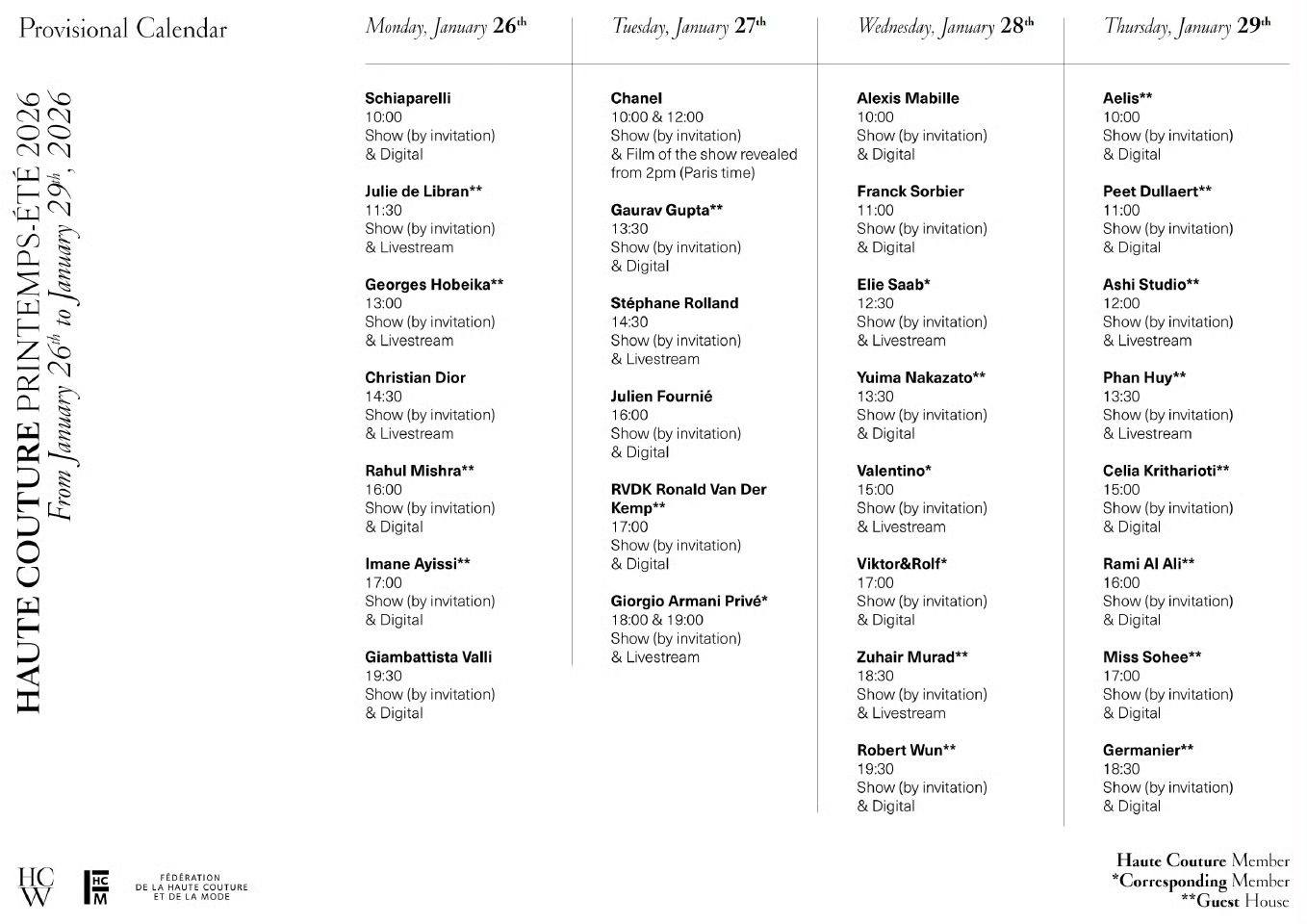 Tuần lễ Thời trang Haute Couture Xuân Hè 2026