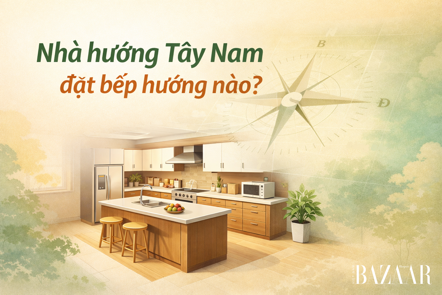 Nhà hướng Tây Nam đặt bếp hướng nào chuẩn phong thủy, hút tài lộc?