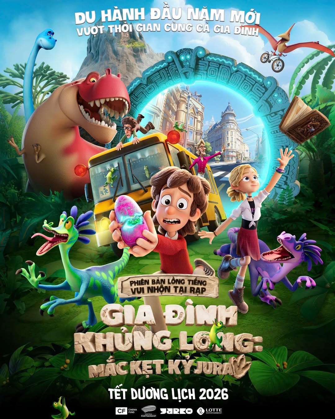 Phim hoạt hình 3D mới nhất: Gia đình khủng long: Mắc kẹt kỷ Jura – The Dino Family (2026)