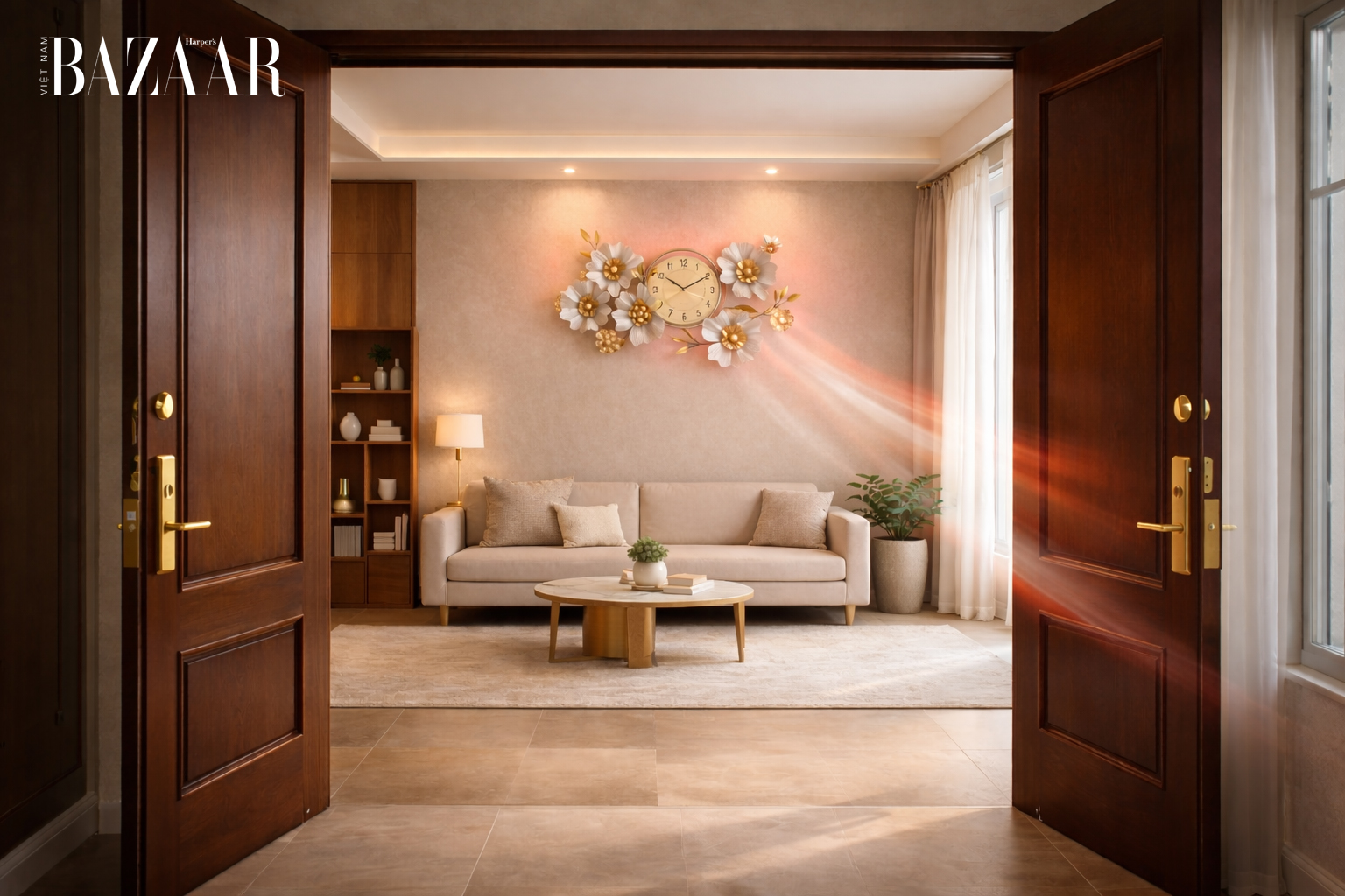 Tránh đối diện trực tiếp cửa chính