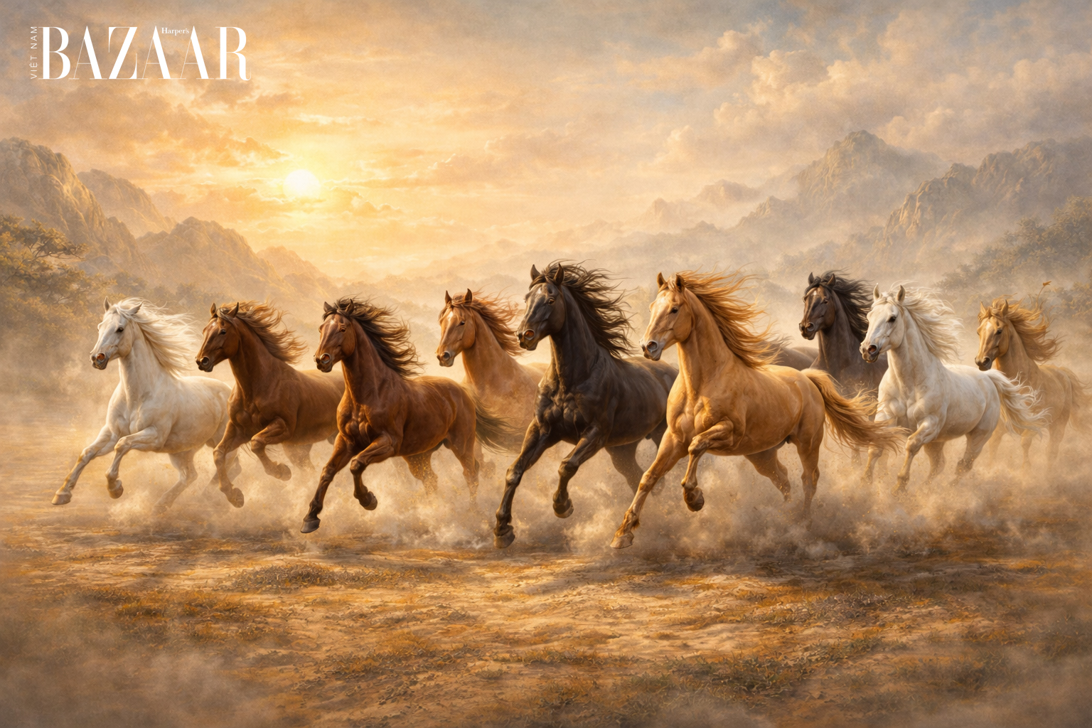 Tranh bát mã: Mã đáo thành công