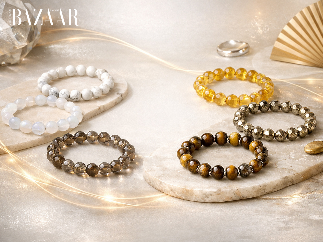 Vòng đá phong thủy mệnh Kim cho nữ: Đeo màu gì hút tài lộc?