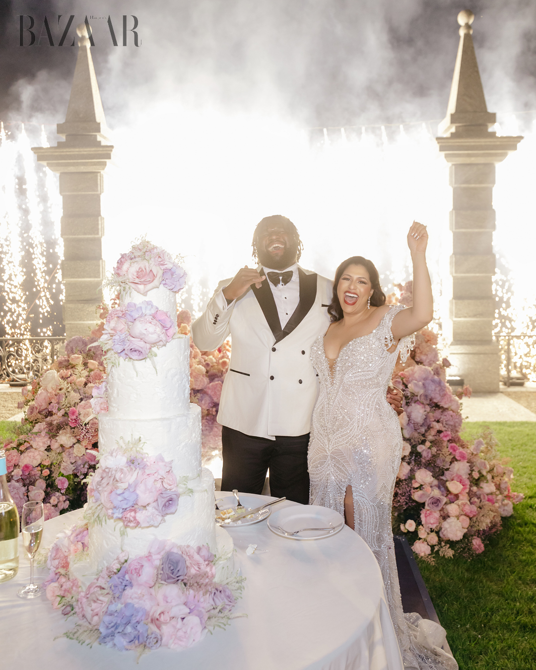 Inside Los Angeles Chargers Star Dalvin Tomlinson and Giselle Devot Tomlinson’s Million Dollar Lake Como Wedding Weekend插图20