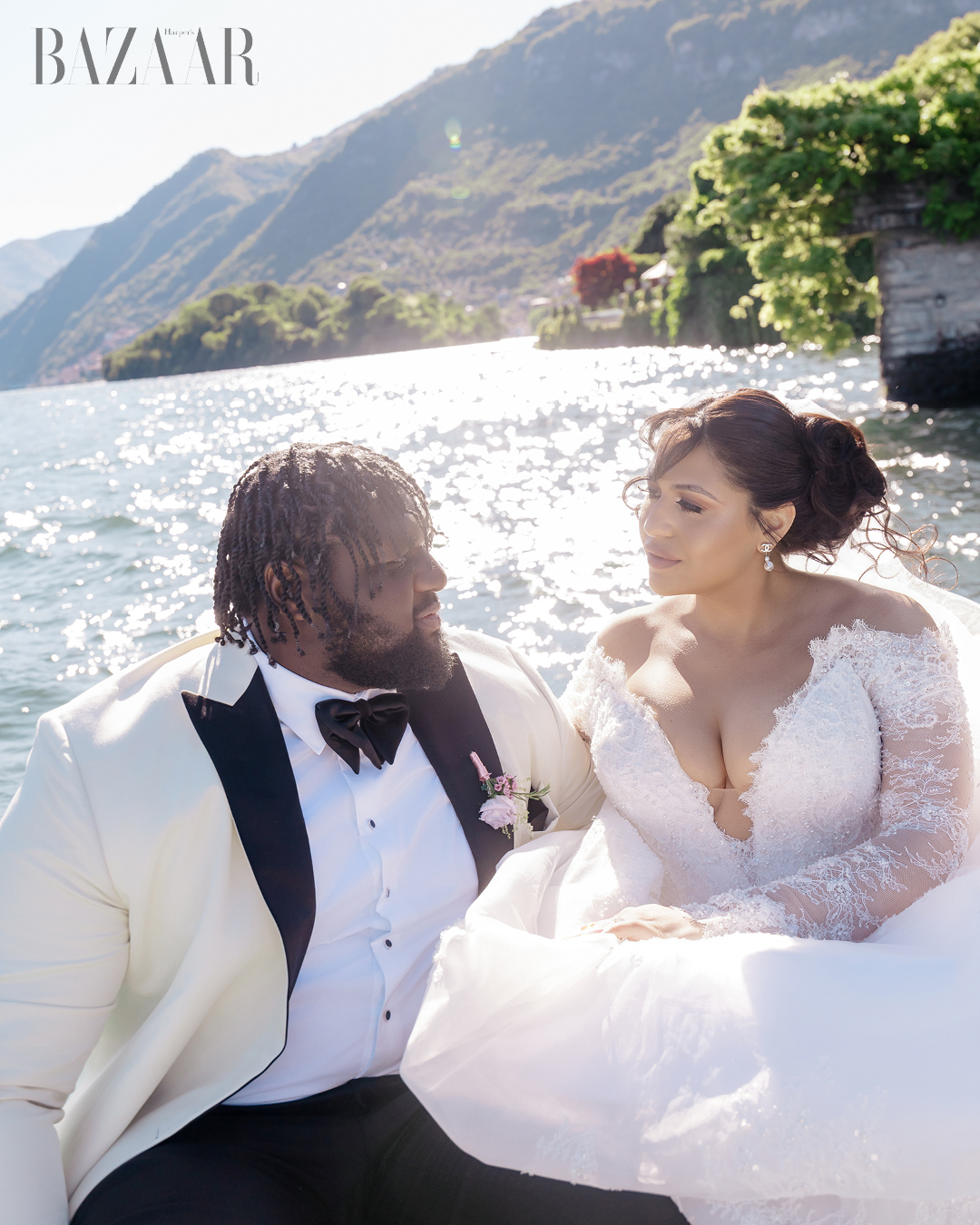 Inside Los Angeles Chargers Star Dalvin Tomlinson and Giselle Devot Tomlinson’s Million Dollar Lake Como Wedding Weekend插图26