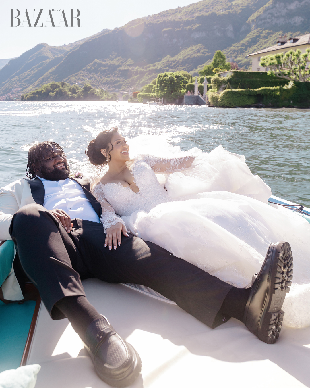 Inside Los Angeles Chargers Star Dalvin Tomlinson and Giselle Devot Tomlinson’s Million Dollar Lake Como Wedding Weekend插图27