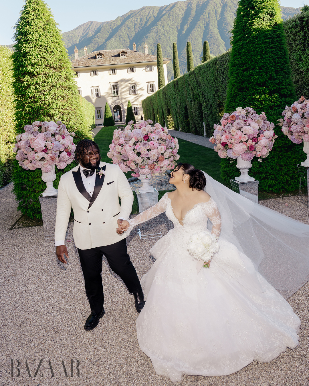 Inside Los Angeles Chargers Star Dalvin Tomlinson and Giselle Devot Tomlinson’s Million Dollar Lake Como Wedding Weekend插图31