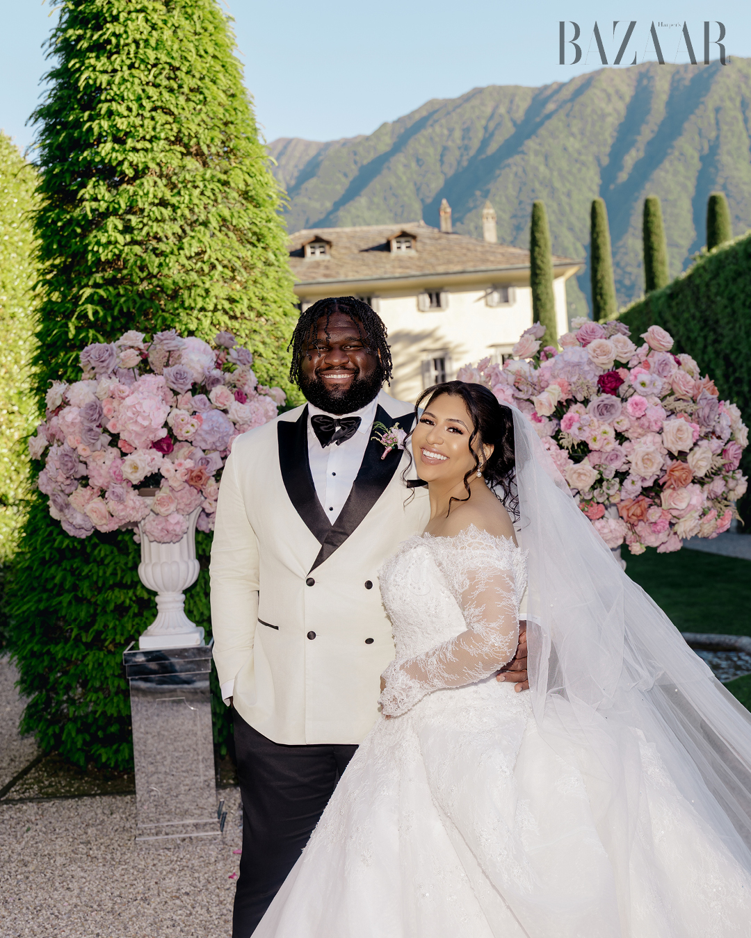 Inside Los Angeles Chargers Star Dalvin Tomlinson and Giselle Devot Tomlinson’s Million Dollar Lake Como Wedding Weekend插图32