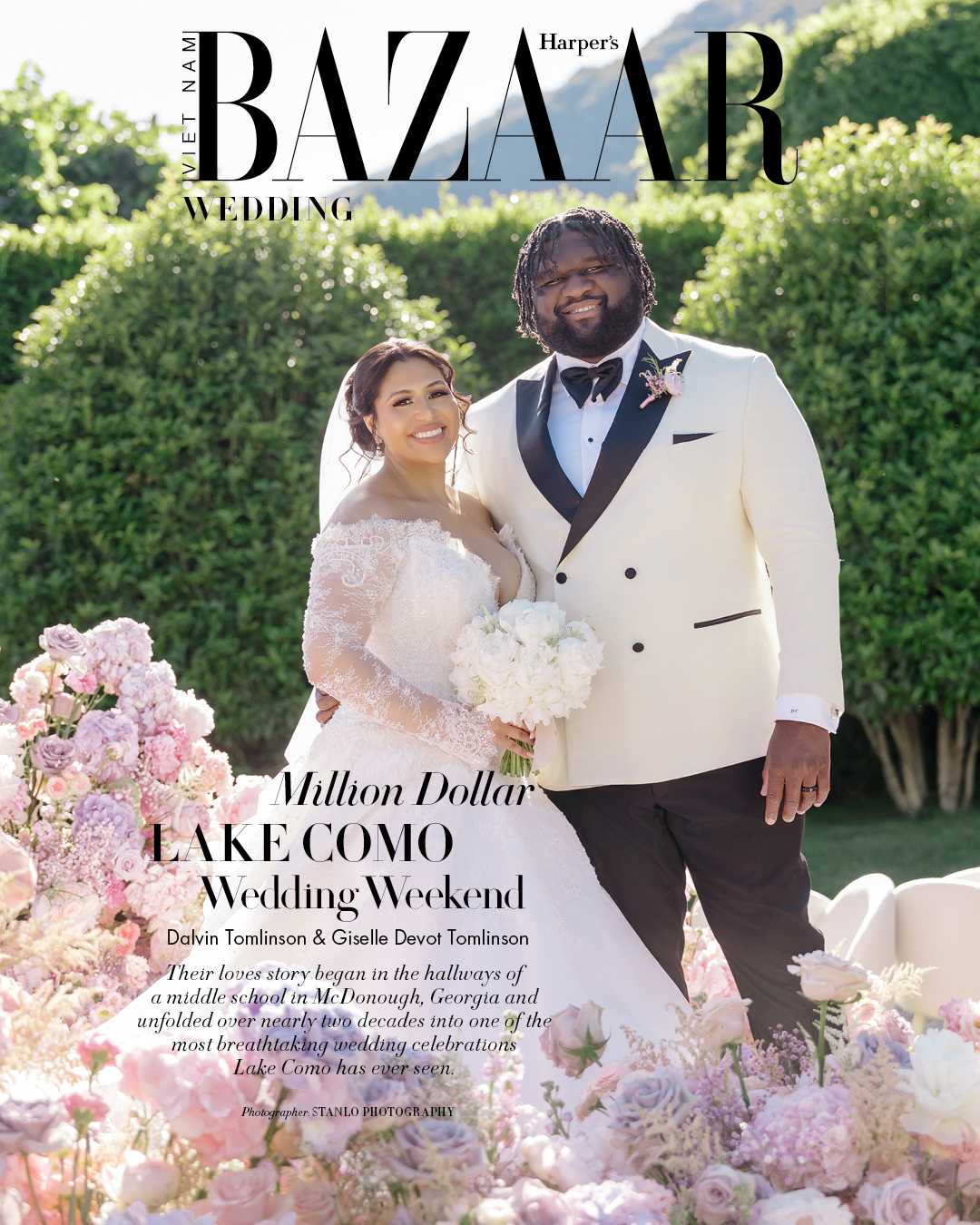 Inside Los Angeles Chargers Star Dalvin Tomlinson and Giselle Devot Tomlinson’s Million Dollar Lake Como Wedding Weekend插图